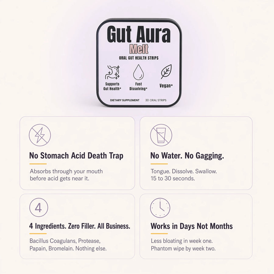 4 Ingredients Zero Filler All Business — why Gut Aura Melt is different